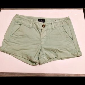 American eagle light aqua stretch shorts